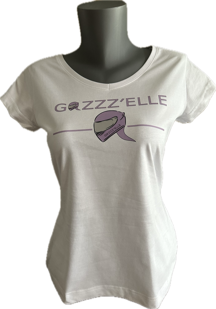 T-shirt GAZZZ'ELLE ONE blanc et mauve