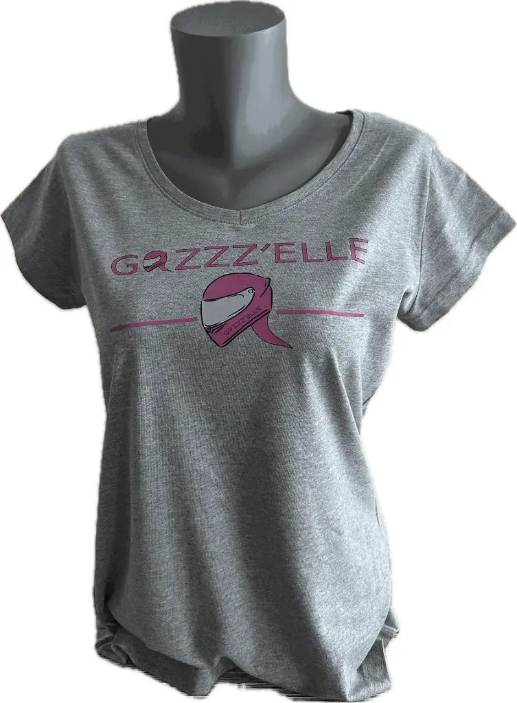 T-shirt GAZZZ'ELLE ONE gris et rose fushia