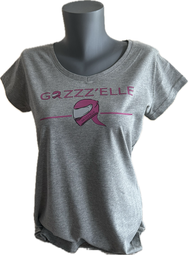 T-shirt GAZZZ'ELLE ONE gris et rose fushia