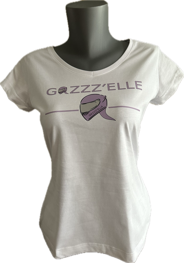 T-shirt GAZZZ'ELLE ONE blanc et mauve