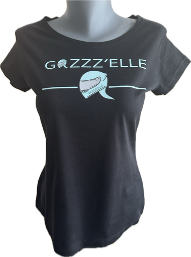 T-shirt GAZZZ'ELLE ONE noir et  turquoise